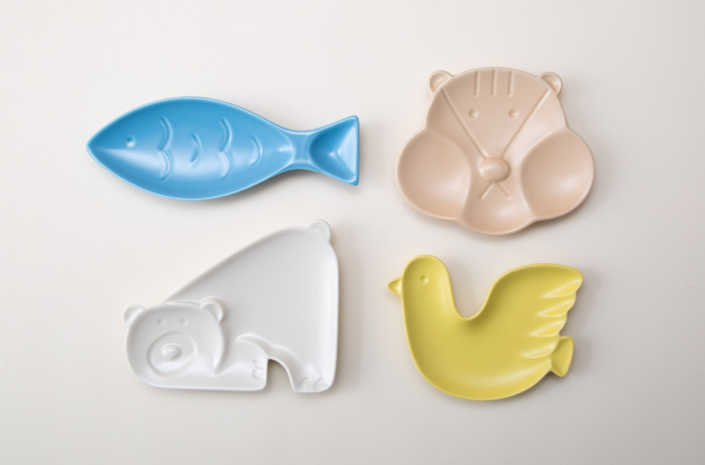 uchu wagashi プレート Swimmy（青×ピンク） | 波佐見焼のOEM