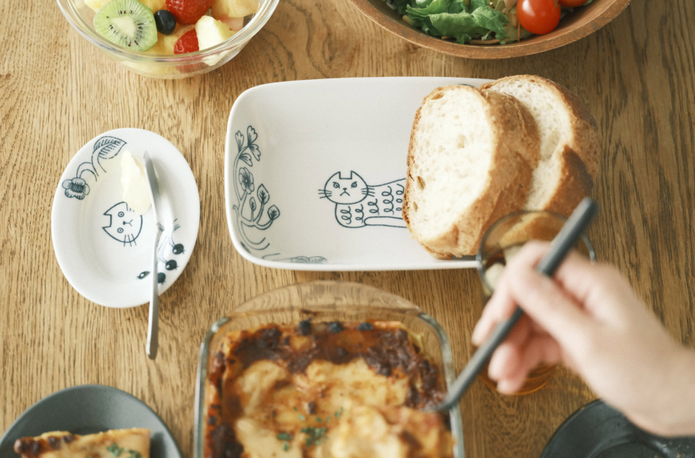 Cat レクタングルプレート | 波佐見焼のOEM オンラインショップ