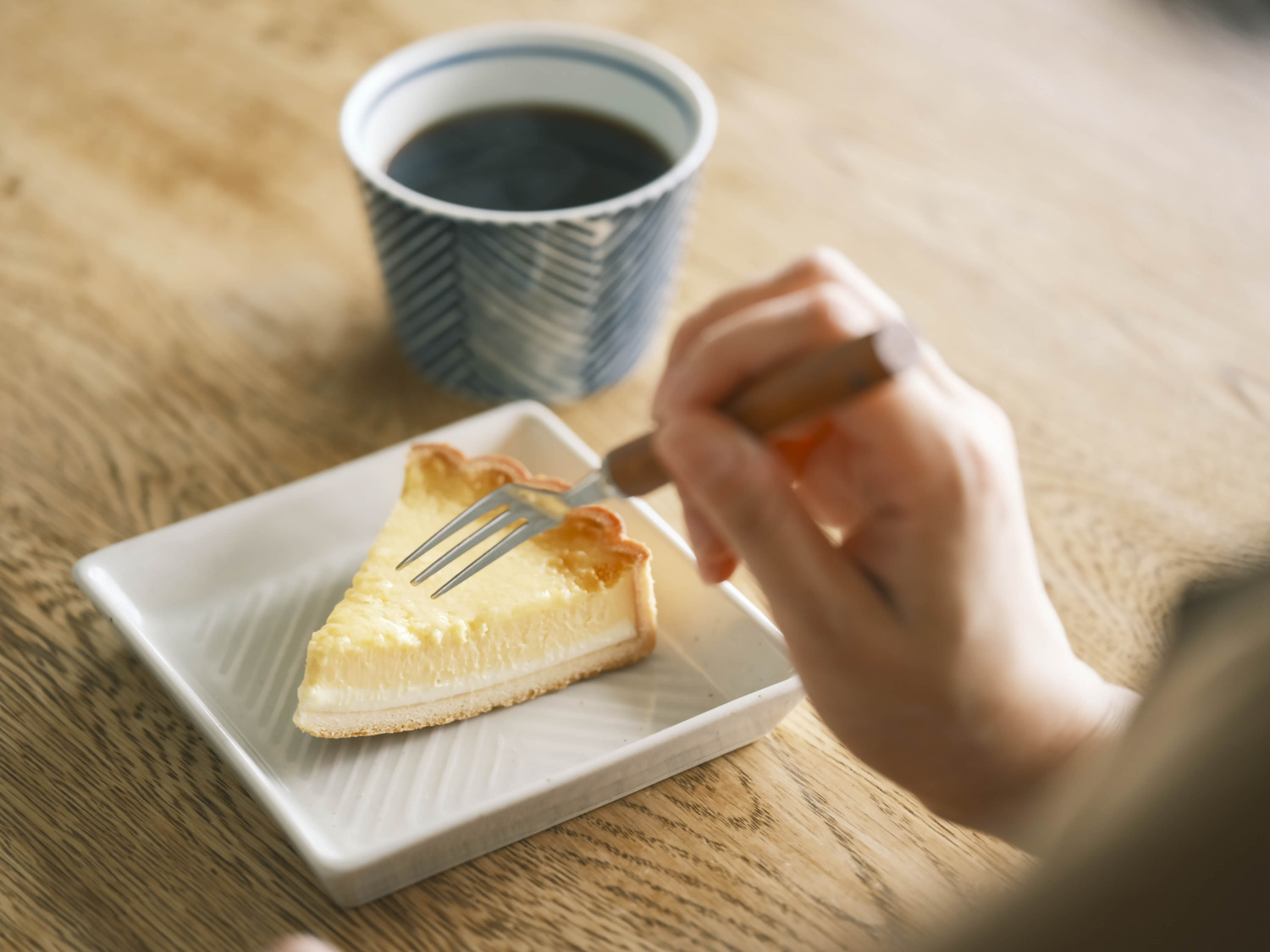 orime_ヘリン正角皿W_チーズケーキ