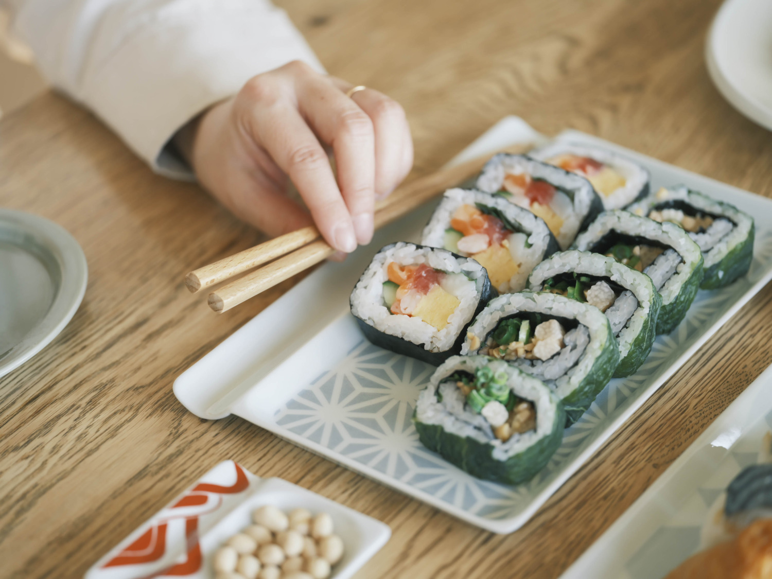 重宝皿ロング_縁起_寿司