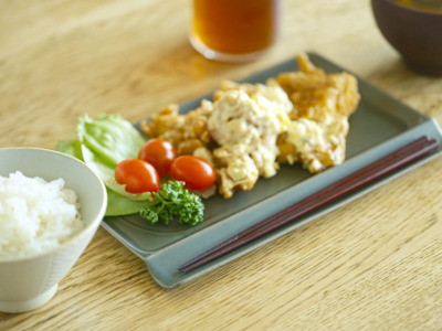 重宝皿ロング_アースカーキ_チキン南蛮